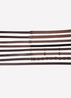 Albion Half Rubber Reins - Brown