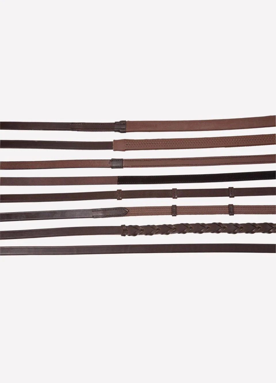 Albion Half Rubber Reins - Brown 3 Albion Half Rubber Reins - Brown