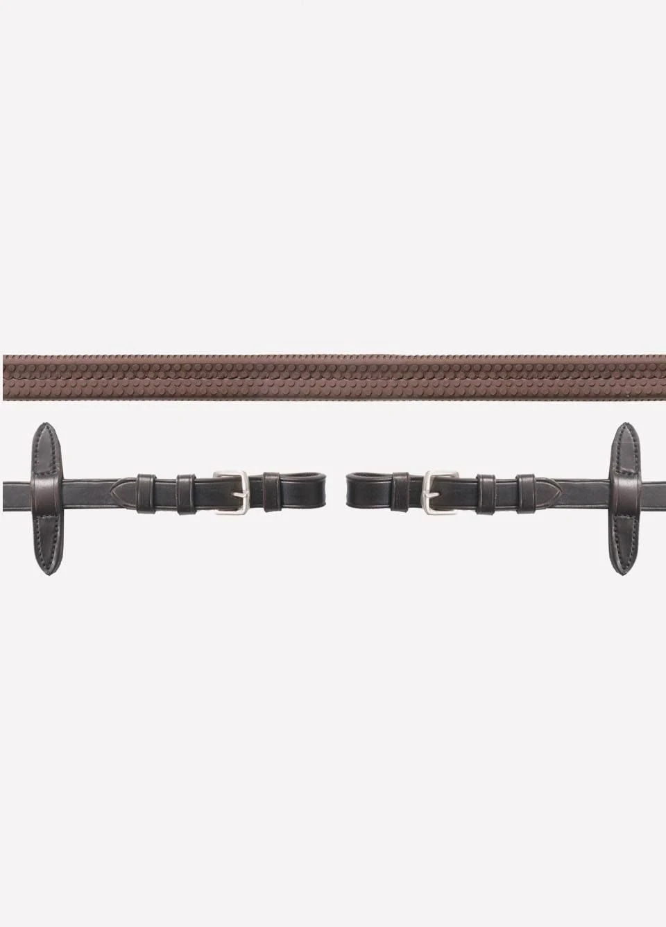 Schockemohle Neoline Rubber Reins - Brown 3 Schockemohle Neoline Rubber Reins - Brown